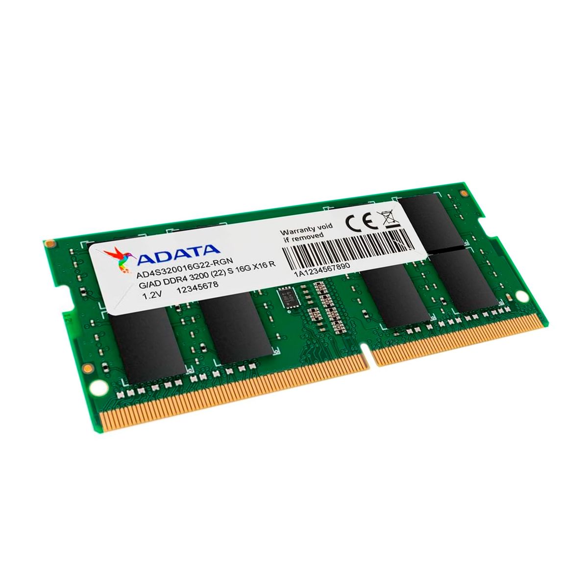 ADATA - MEMORIA DRAM ADATA DDR4 SO-DIMM 8GB 3200 VERDE l P-N AD4S32008G22-SGN