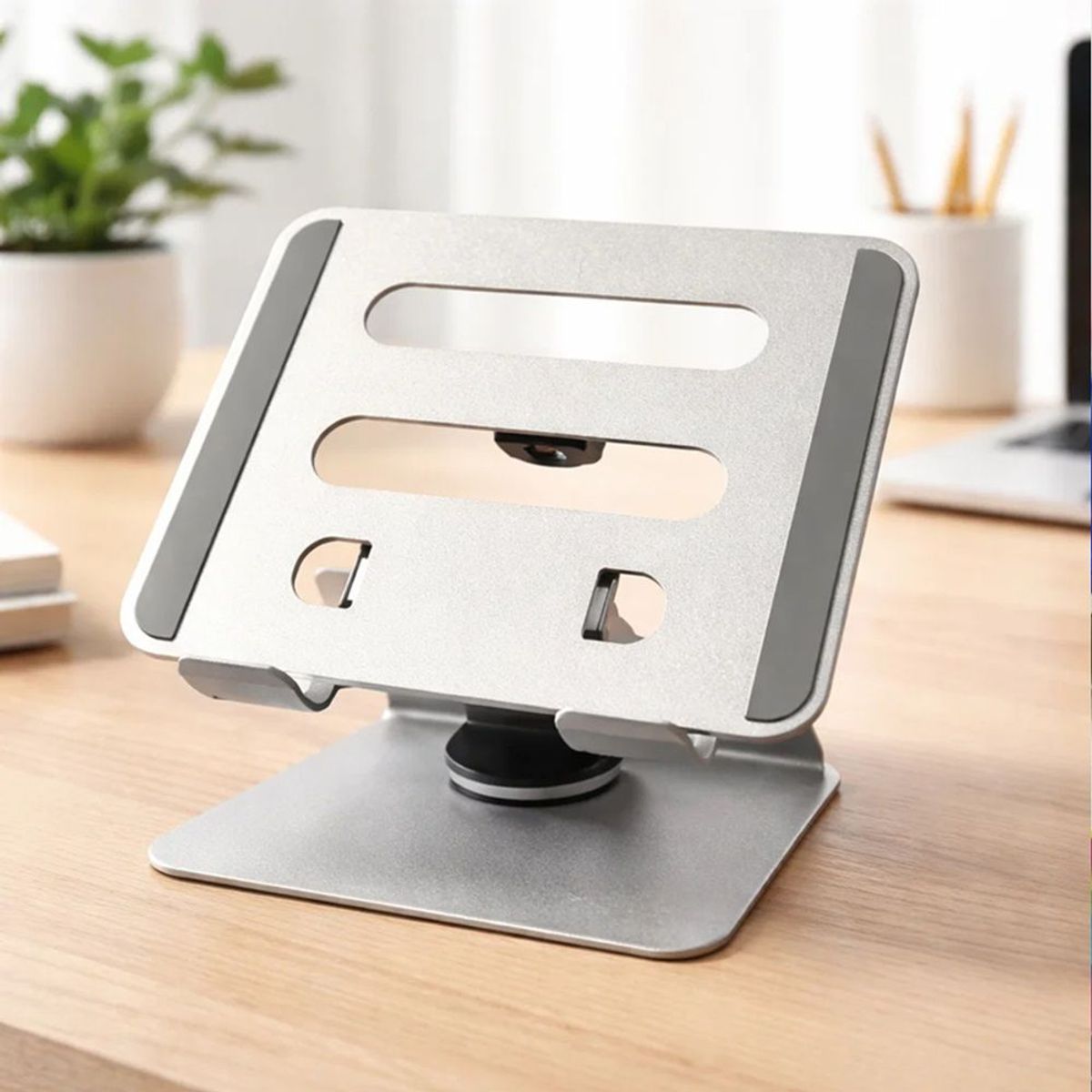 GENERICO - Soporte Ajustable para Tablet y Celular de Aluminio con Base Antideslizante