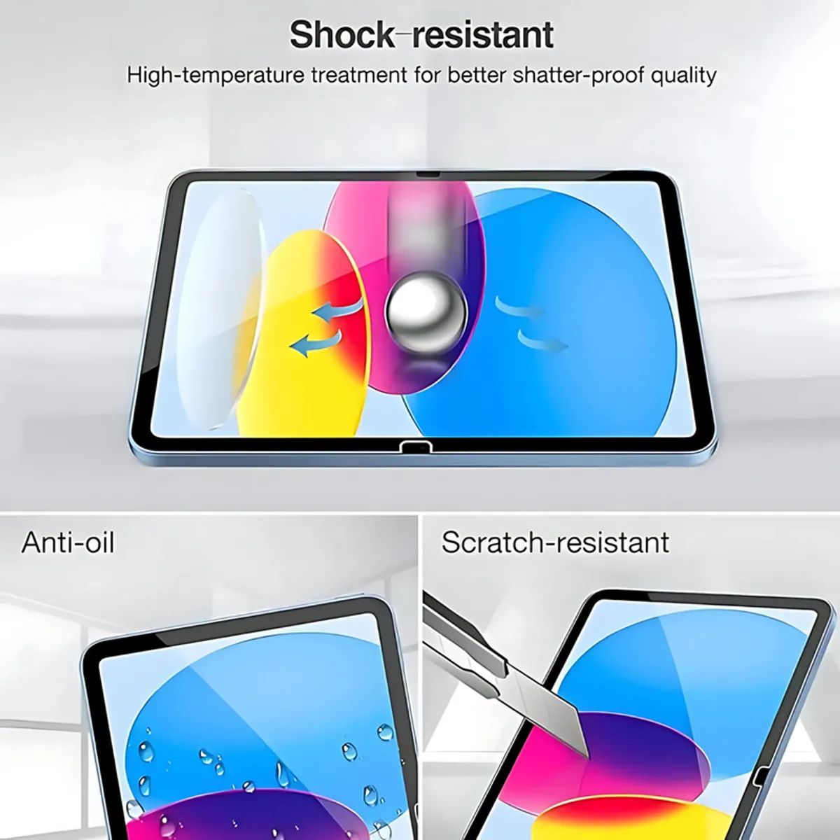 GENERICO - Vidrio Protector de Pantalla para iPad 10.9 de decima gen - Transparente