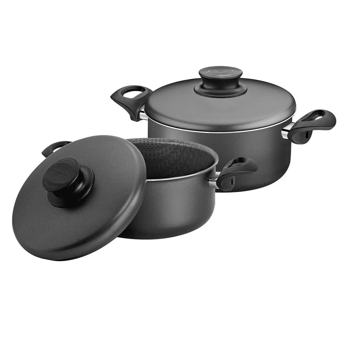 TRAMONTINA - Juego de Ollas Tramontina Paris de Aluminio Negro