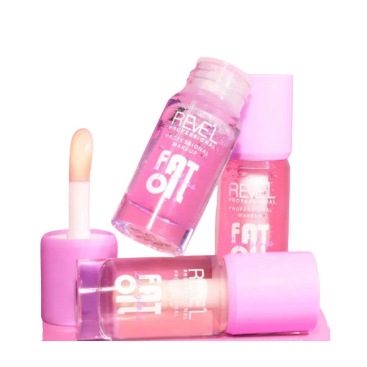 REVEL - Pack 3 Lip Oil Brillo Labial Hidratante Tonos Naturales Gloss Voluminizador Larga Duración