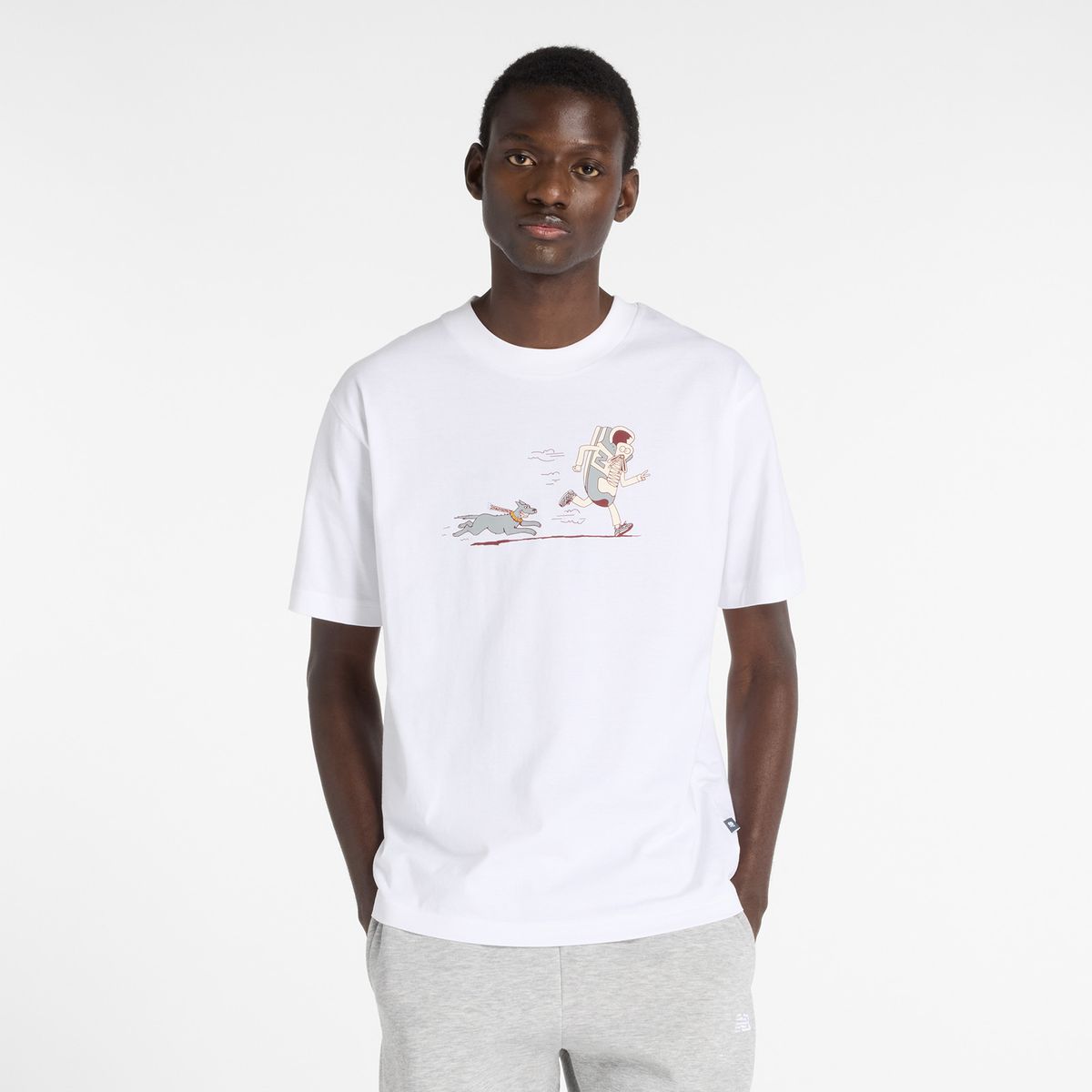 NEW BALANCE - Polo Hombre Newbie Chase T-shirt Blanco