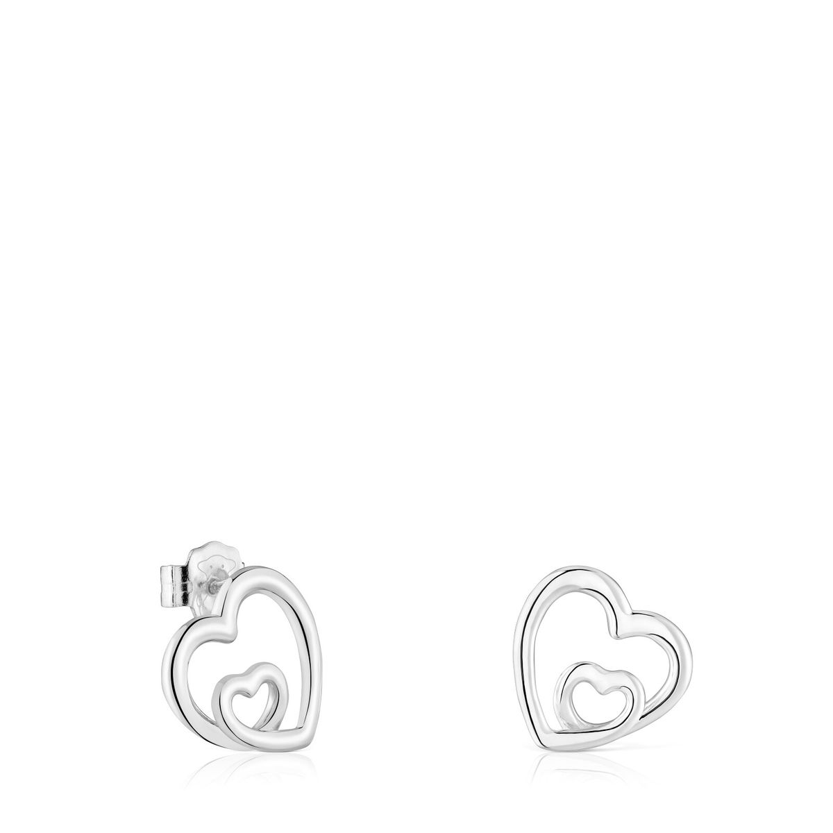 TOUS - ARETES FLECHAZO SILUETA DE PLATA CORAZON