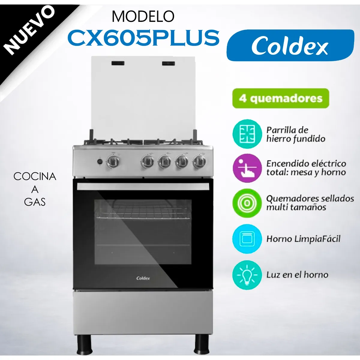 Coldex - COCINA A GAS COLDEX CX605PLUS 24” Gris