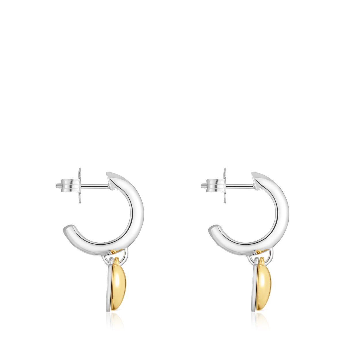TOUS - ARETES ARO DE PLATA BAÑO 28 MM BICOLOR