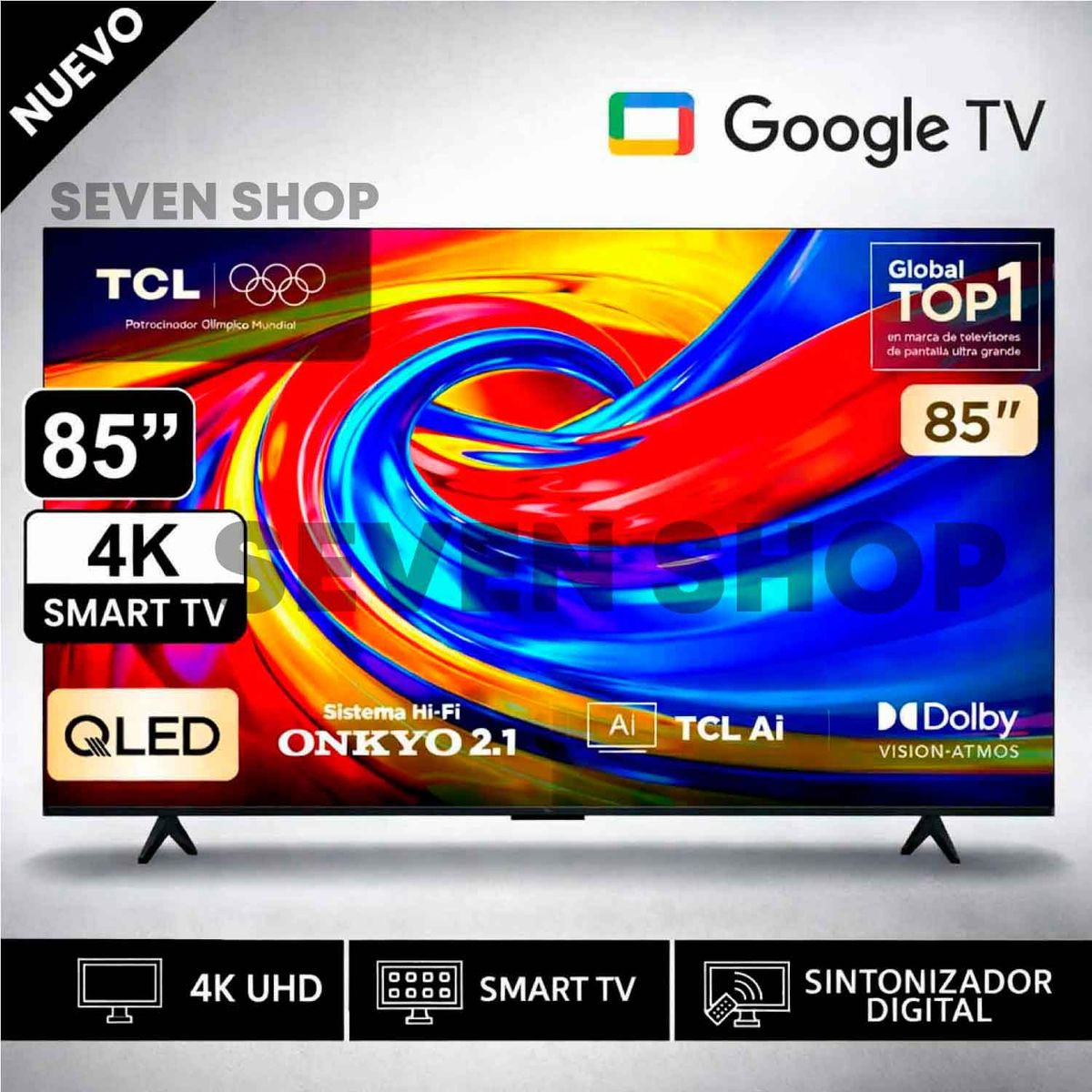 TCL - Televisor TCL Google TV 85'' PREMIUM QLED 4K UHD 85P7L 2026
