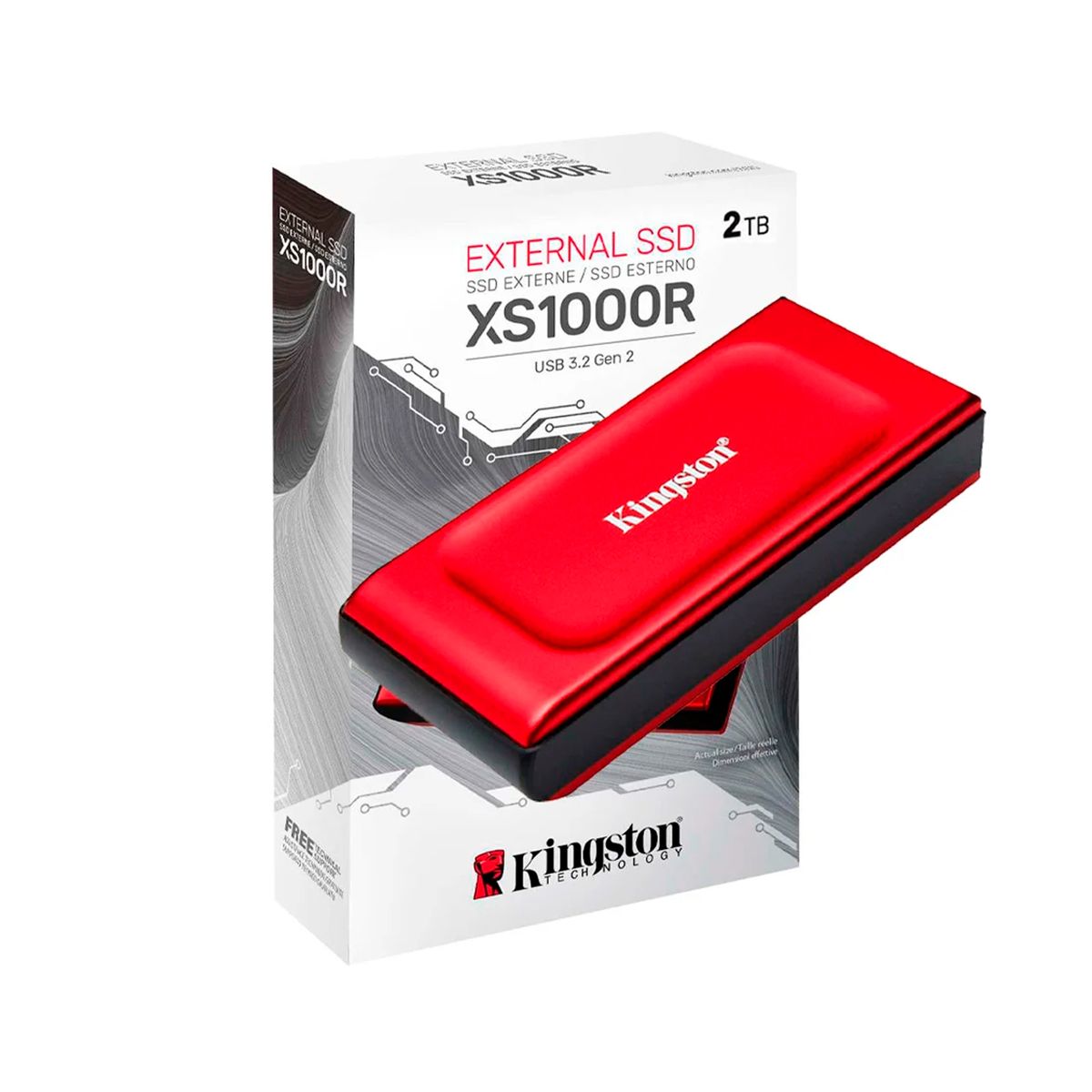 KINGSTON - UNIDAD DE ESTADO SOLIDO KINGSTON XS1000 2TB ROJO l P-N SXS1000R-2000G