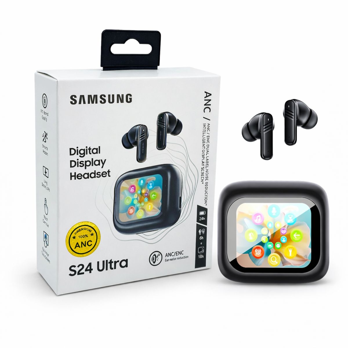 OEM - Audífonos Bluetooth S24 Ultra Pantalla Táctil