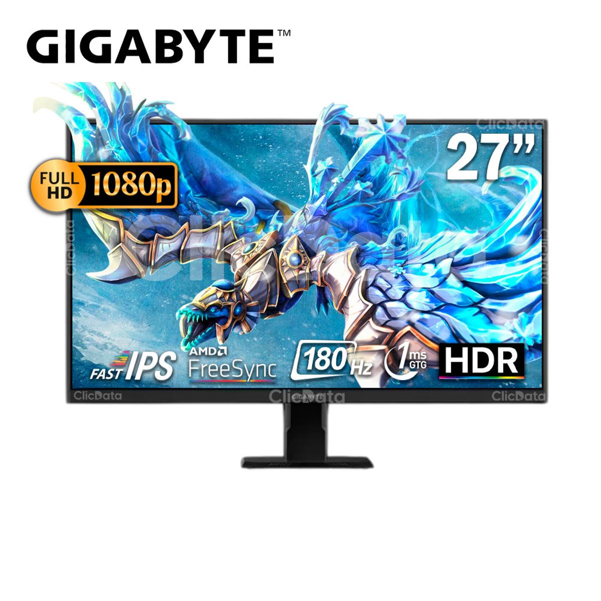 GIGABYTE - Monitor Gigabyte GS27FA 27 FHD 165Hz 1ms IPS FreeSync Premium