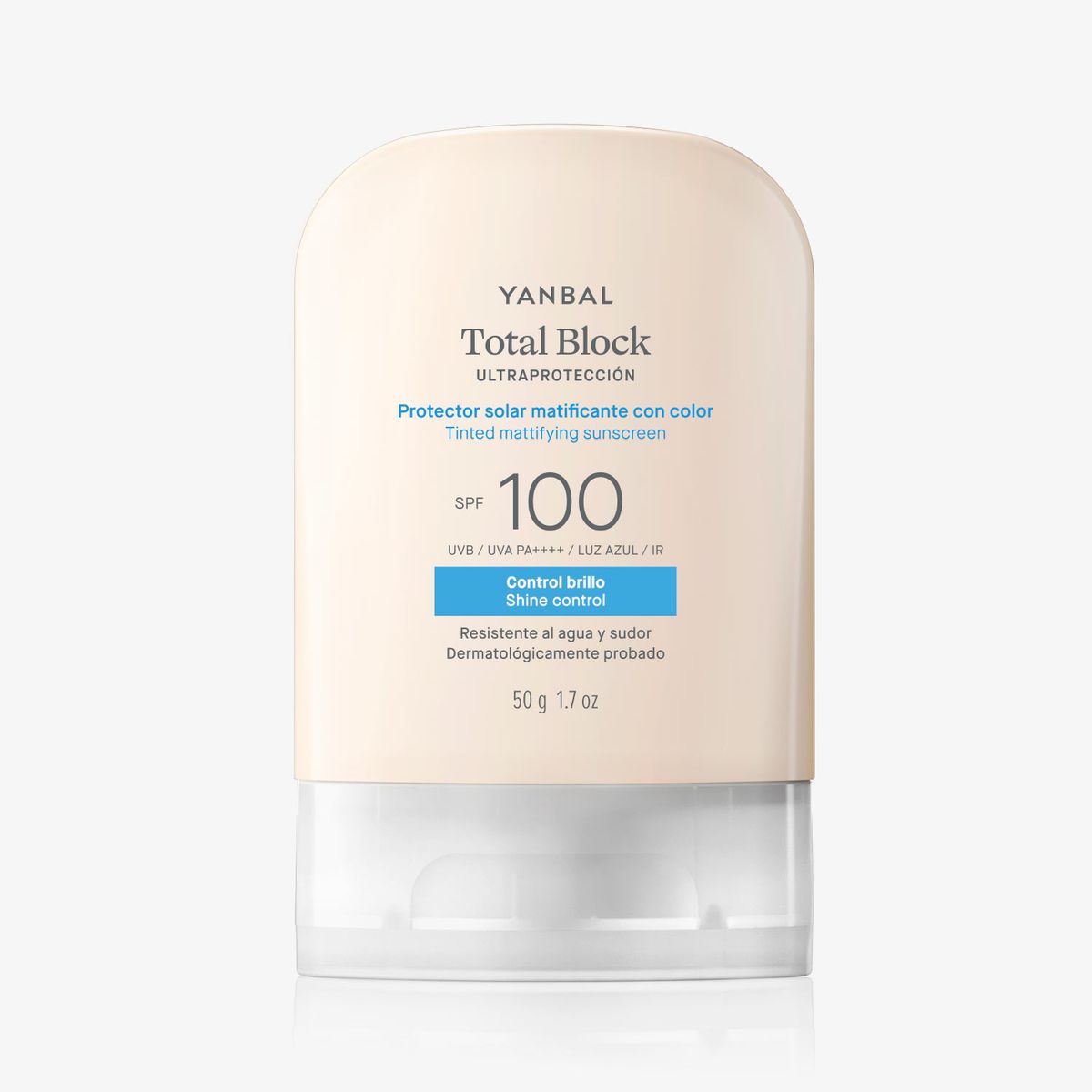 YANBAL - Total Block Protector Solar Matificante con Color SPF100 50 g Yanbal
