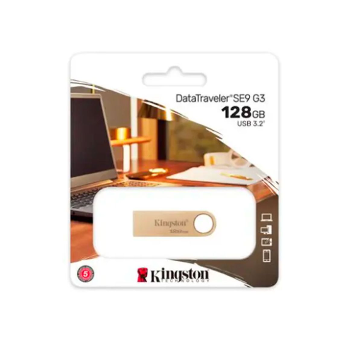 KINGSTON - UNIDAD FLASH KINGSTON DATATRAVELER SE9 G3 128GB ORO l PN DTSE9G3-128GB
