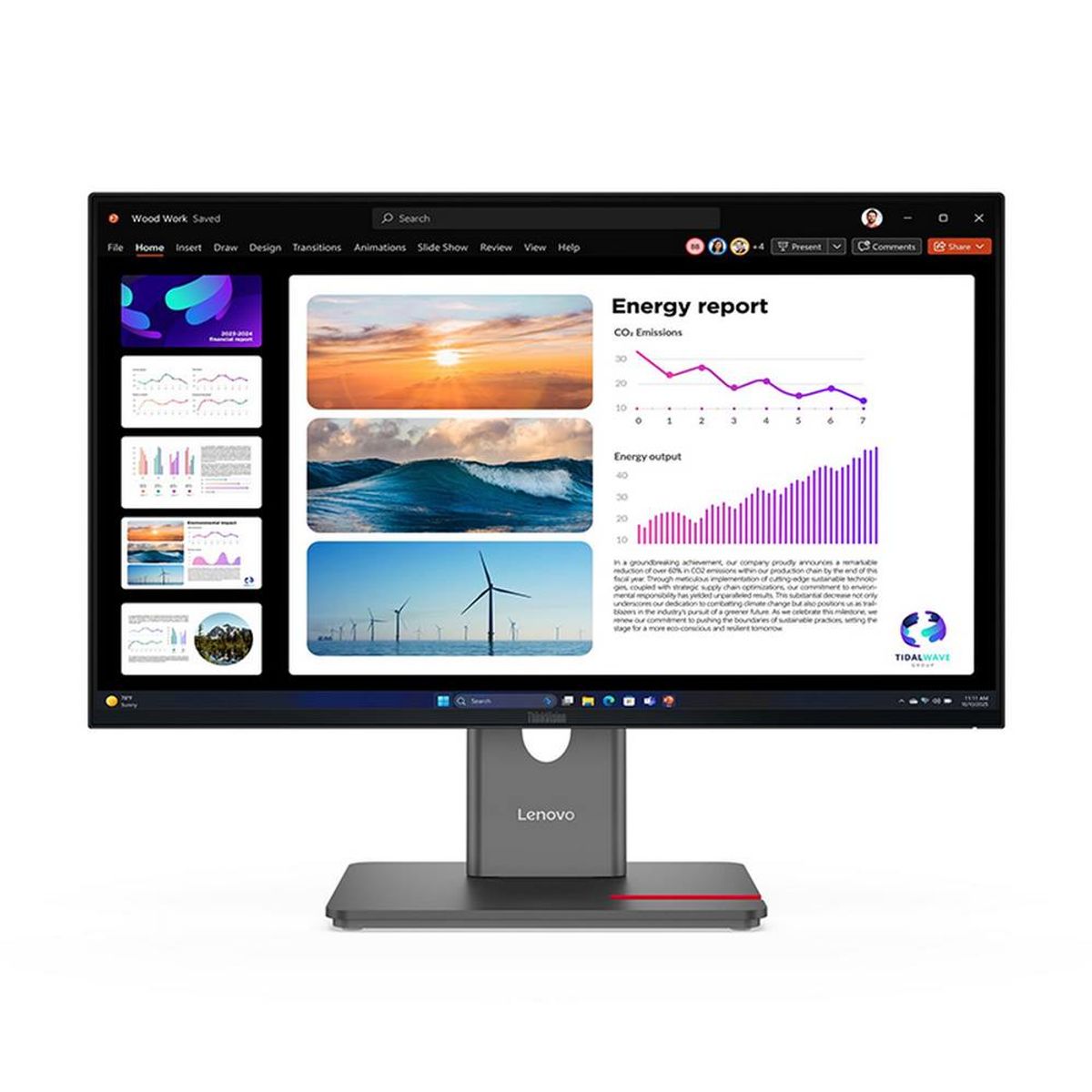 LENOVO - Monitor Lenovo ThinkVision P24Q-40 23.8"  WLED IPS (2560 x 1440) HDMI/DP/USB Negro
