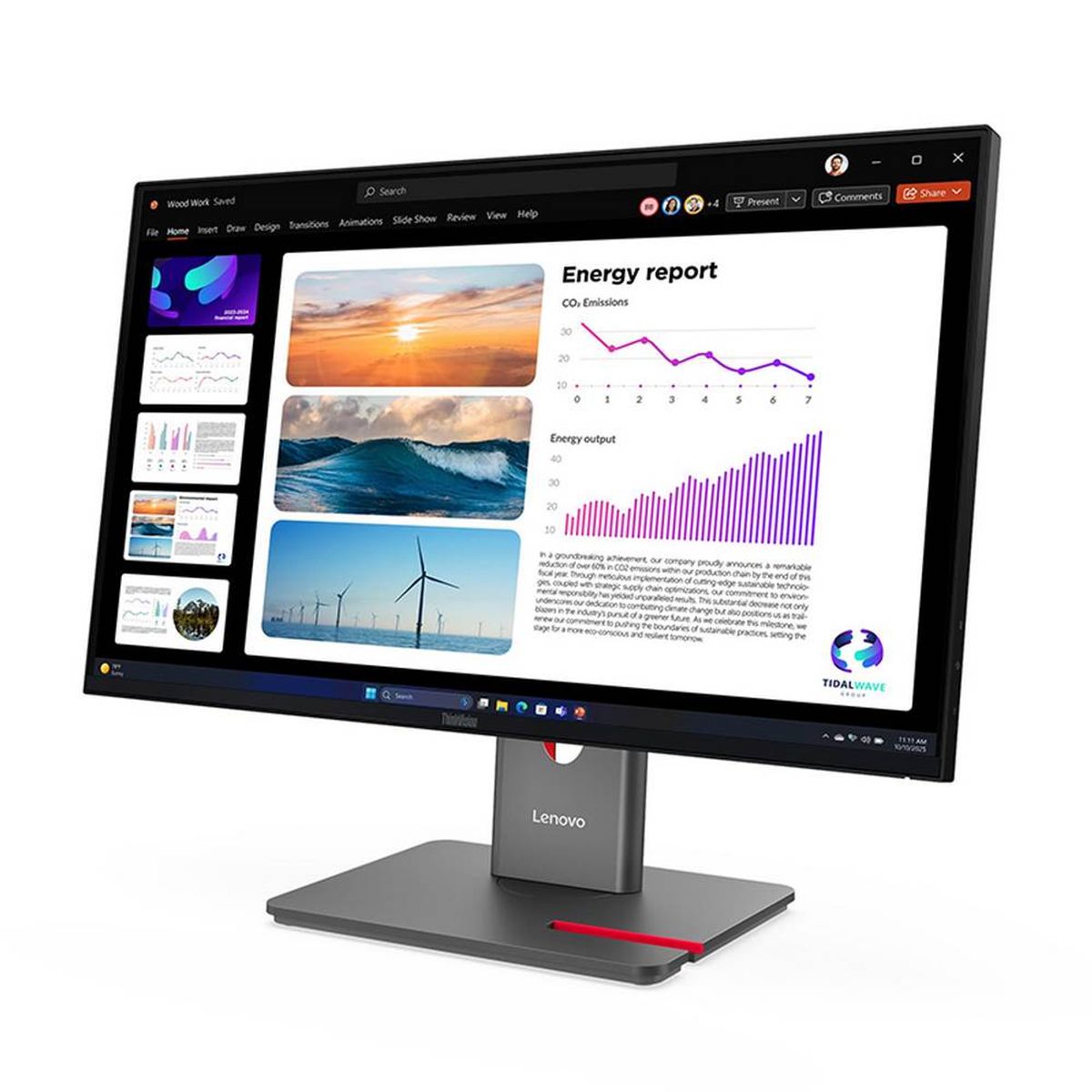 LENOVO - Monitor Lenovo ThinkVision P24Q-40 23.8"  WLED IPS (2560 x 1440) HDMI/DP/USB Negro