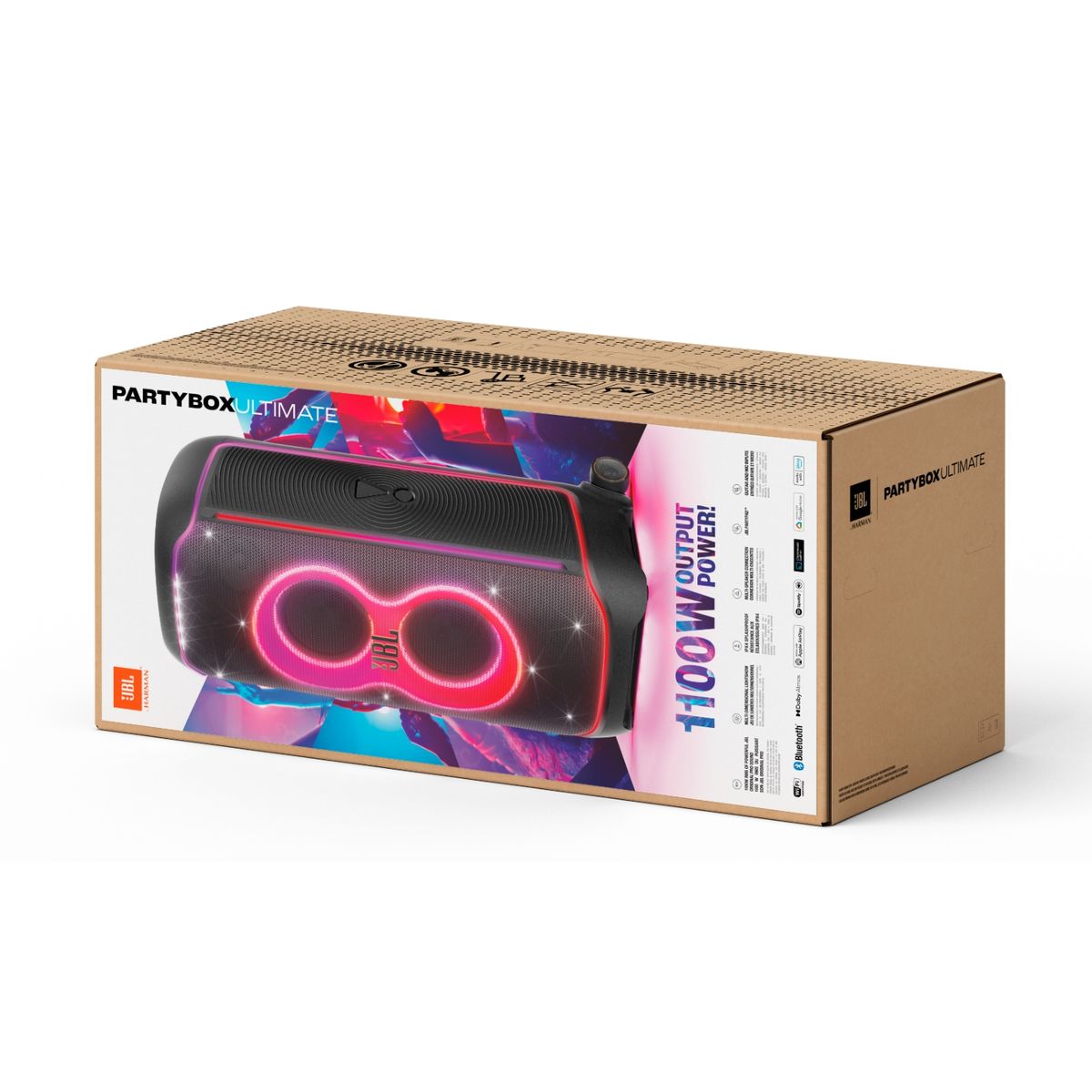 JBL - Parlante Bluetooth WiFi JBL PartyBox Ultimate 1100W Luces Dinámicas