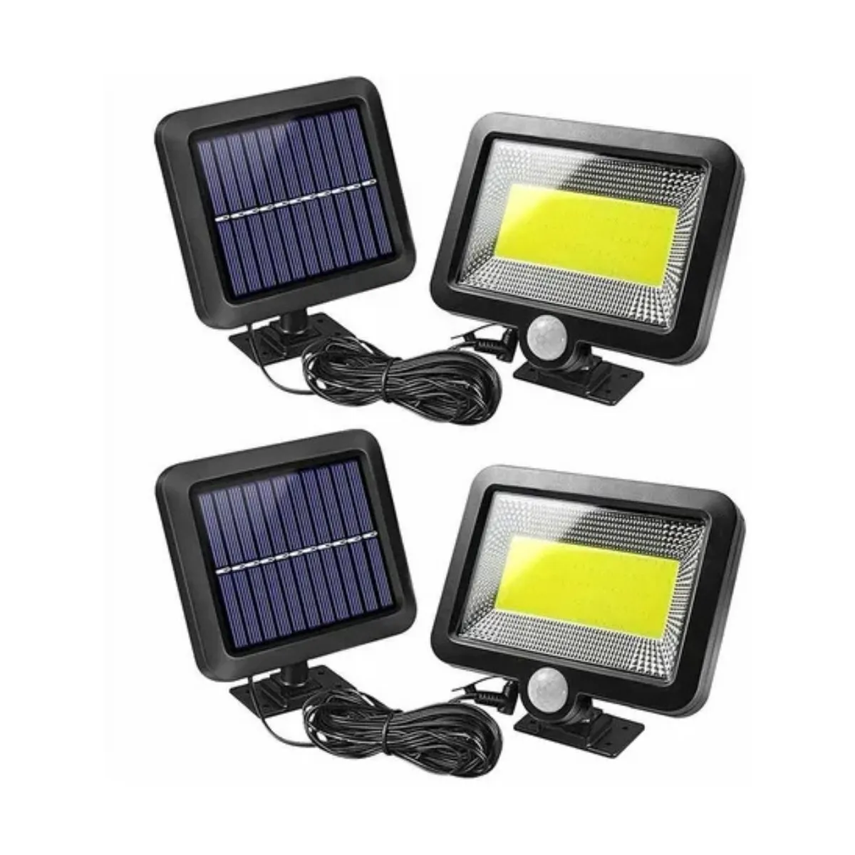 GENERICO - Pack X2 Reflectores Solares Led con Sensor de Movimiento