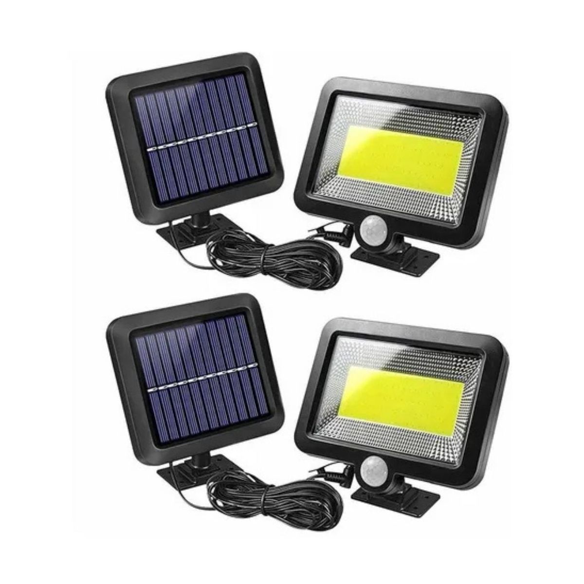 GENERICO - Pack X2 Reflectores Solares Led con Sensor de Movimiento