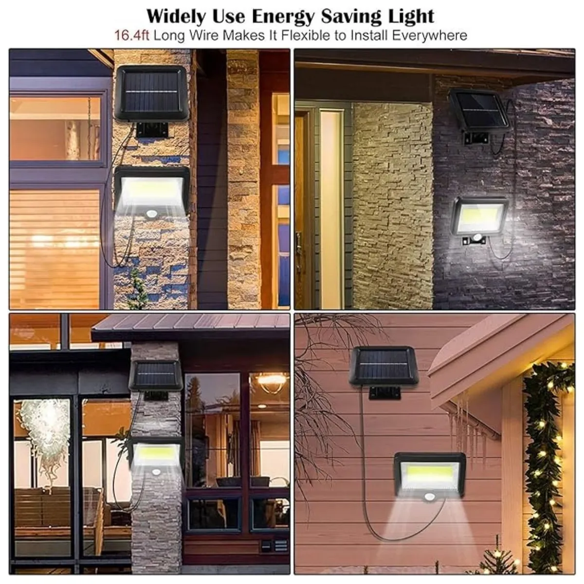 GENERICO - Pack X2 Reflectores Solares Led con Sensor de Movimiento