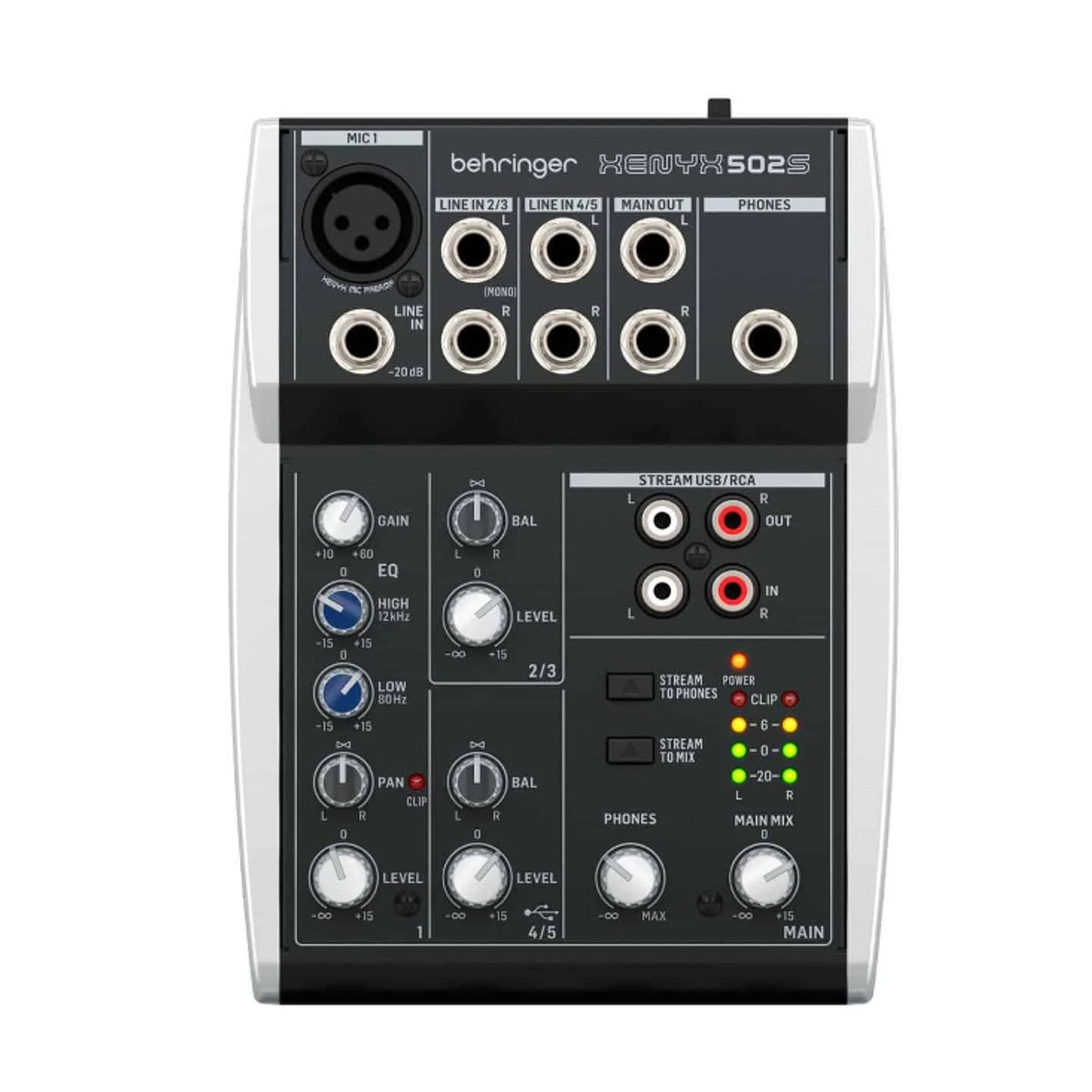 BEHRINGER - Mezclador 5 entradas C/Interfaz de Audio/USB XENYX 502S BEHRINGER
