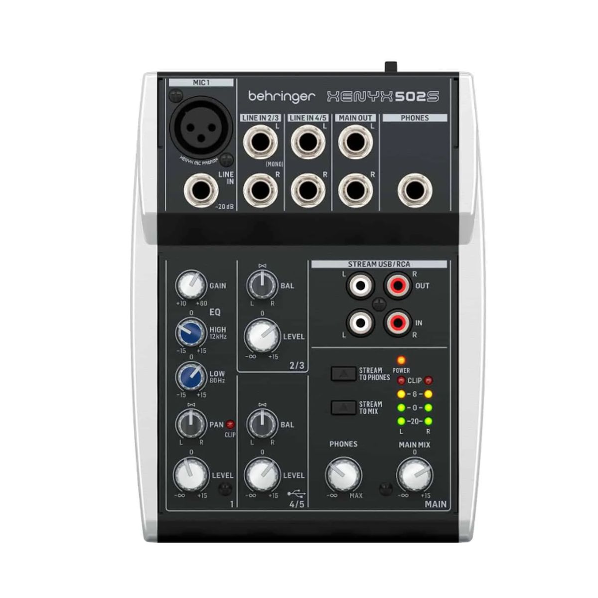 BEHRINGER - Mezclador 5 entradas C/Interfaz de Audio/USB XENYX 502S BEHRINGER