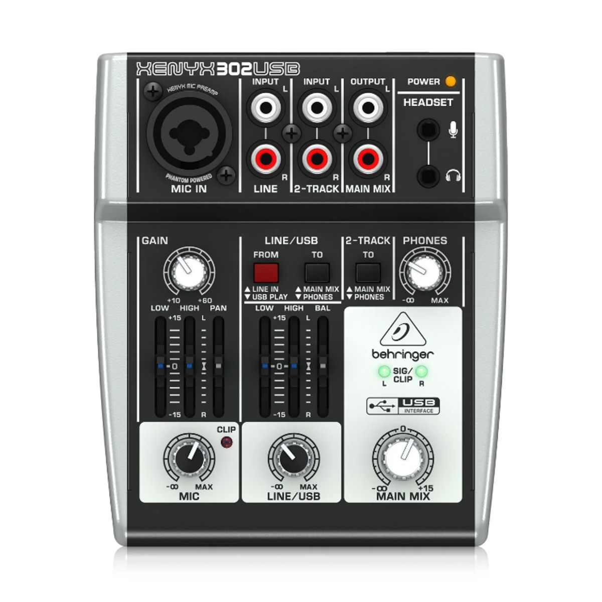 BEHRINGER - Mezclador 2 Canales C/Interfaz de Audio/USB XENYX 302USB BEHRINGER