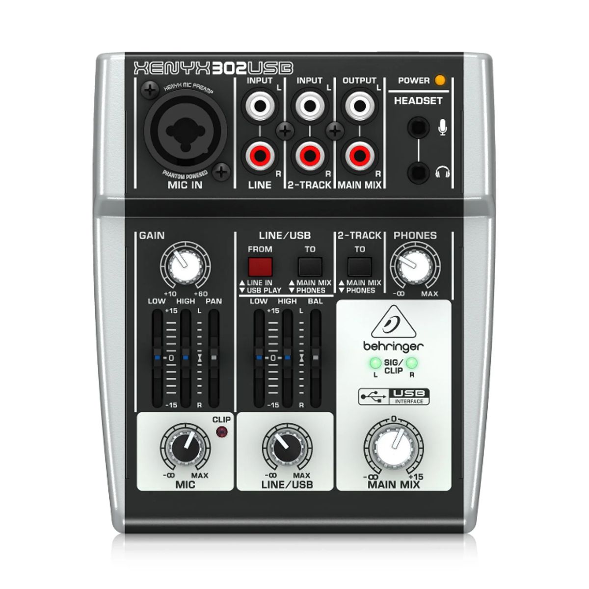 BEHRINGER - Mezclador 2 Canales C/Interfaz de Audio/USB XENYX 302USB BEHRINGER