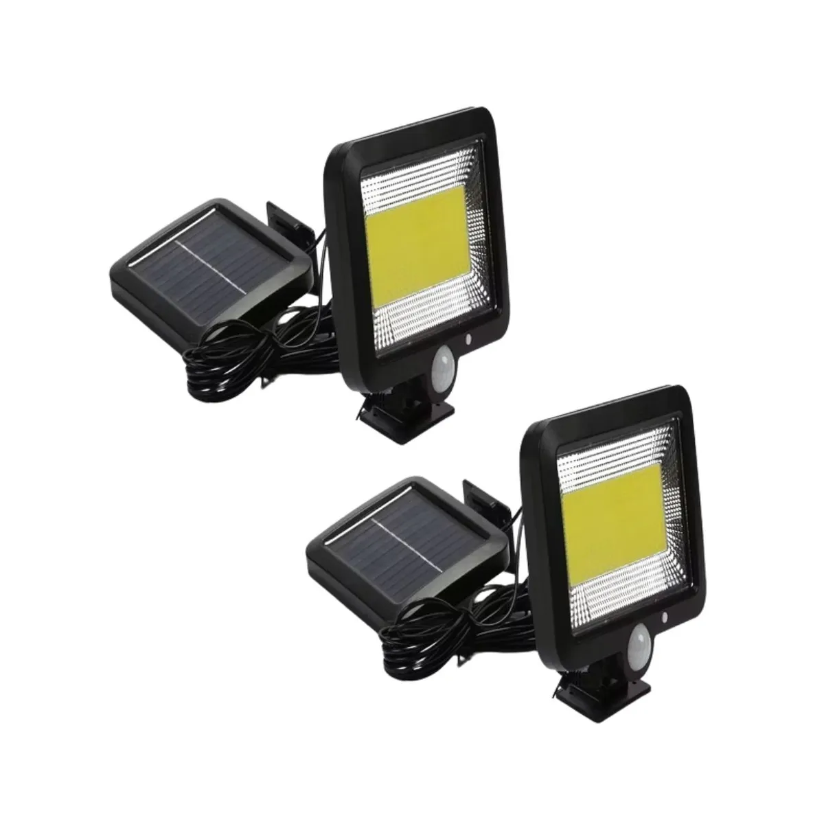GENERICO - Pack X2 Reflectores Solares LED con Sensor de Movimiento Exterior IP65 + Panel Independiente