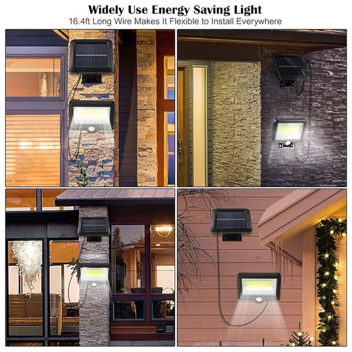 GENERICO - Pack X2 Reflectores Solares LED con Sensor de Movimiento Exterior IP65 + Panel Independiente