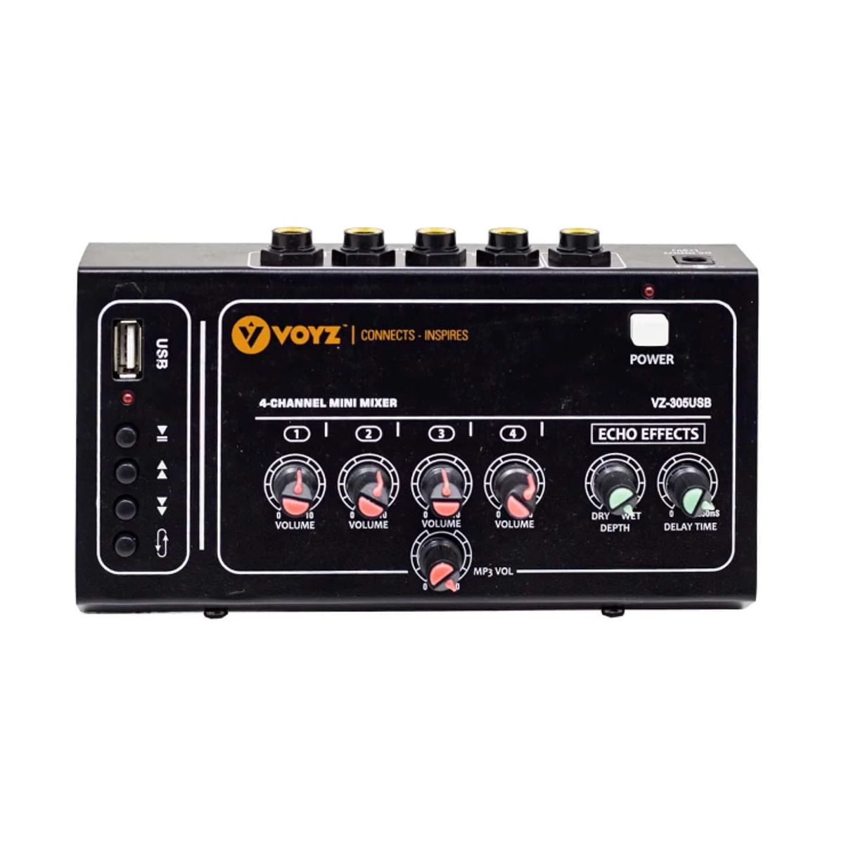GENERICO - Mini Mezcladora de 4 Canales con Reproductor USB VZ-305USB VOYZ