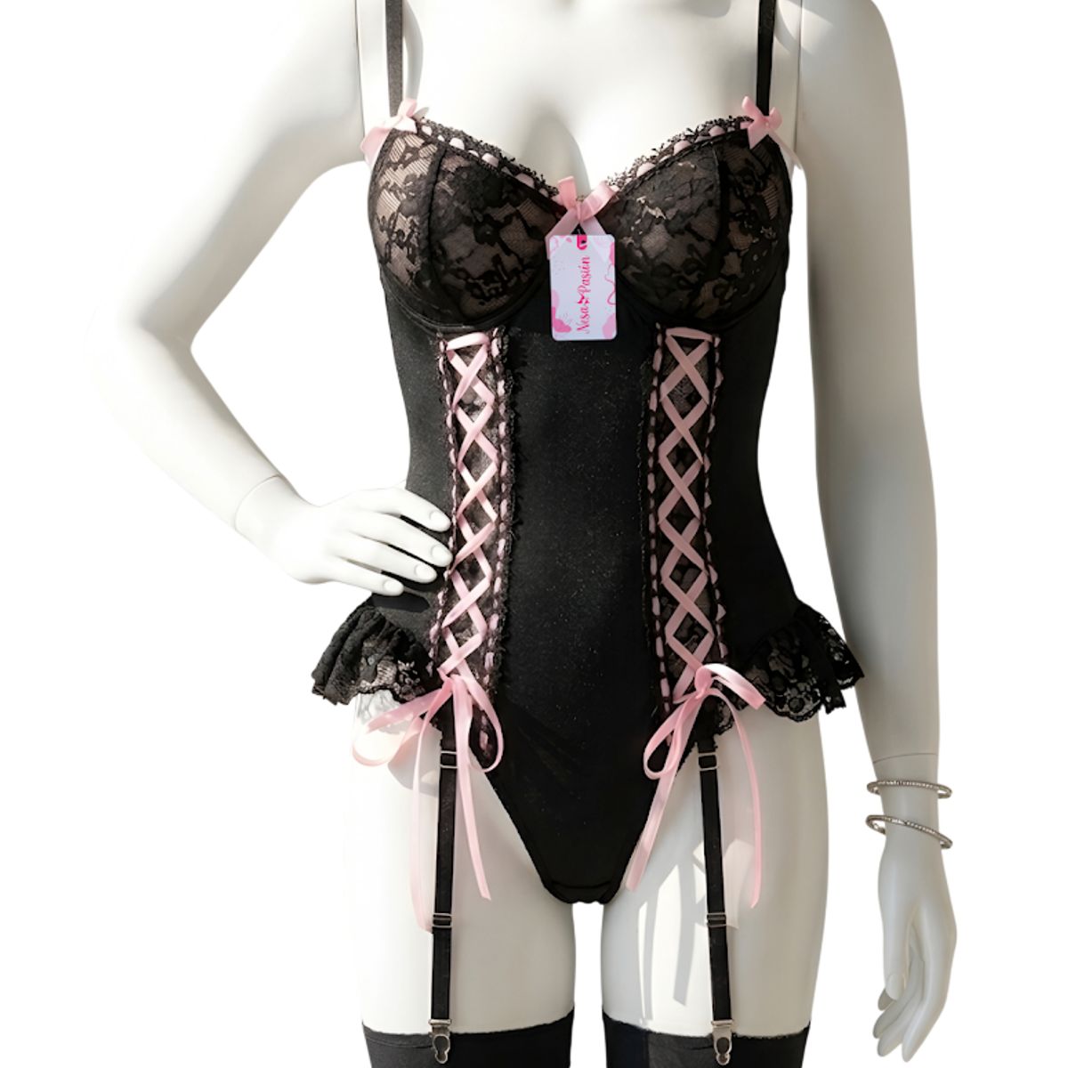 GENERICO - BODY DE ENCAJE SEXY LENCERIA TALLA XL