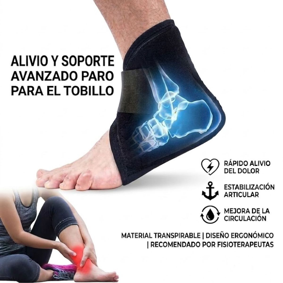 GENERICO - Tobillera Ortopedica Y Terapéutica En Gel Para Alivio Y Soporte