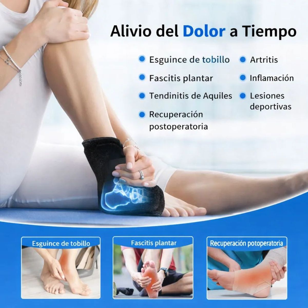 GENERICO - Tobillera Ortopedica Y Terapéutica En Gel Para Alivio Y Soporte