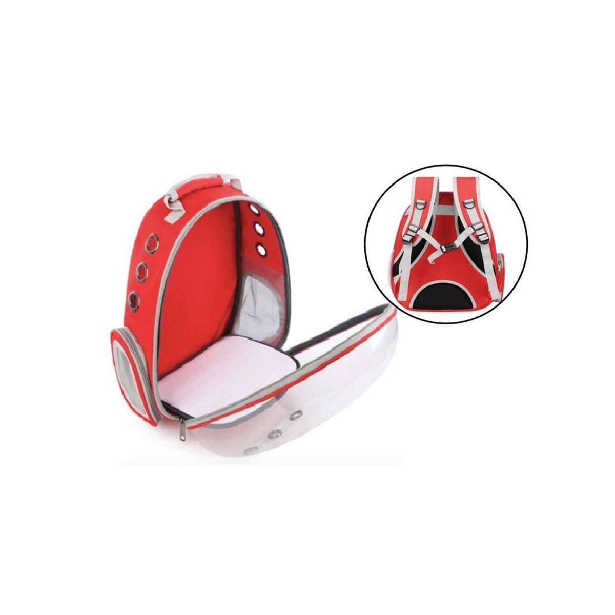 GENERICO - Mochila Tipo Cápsula Para Mascotas Rojo