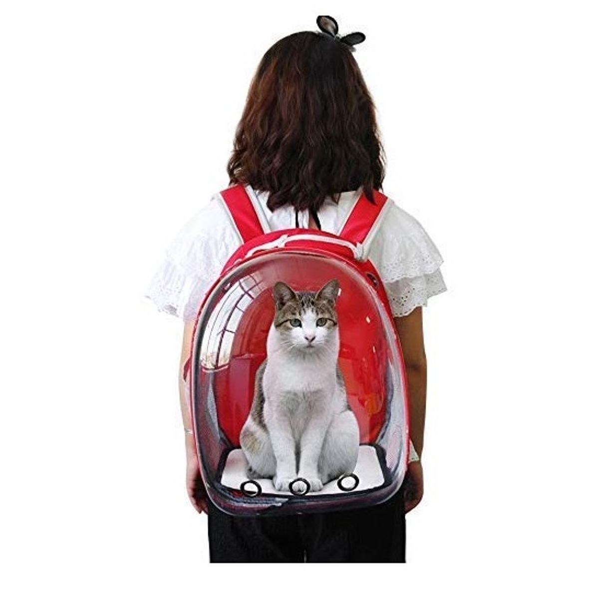 GENERICO - Mochilas Transportadoras De Viaje Jaula para mascotas rojo