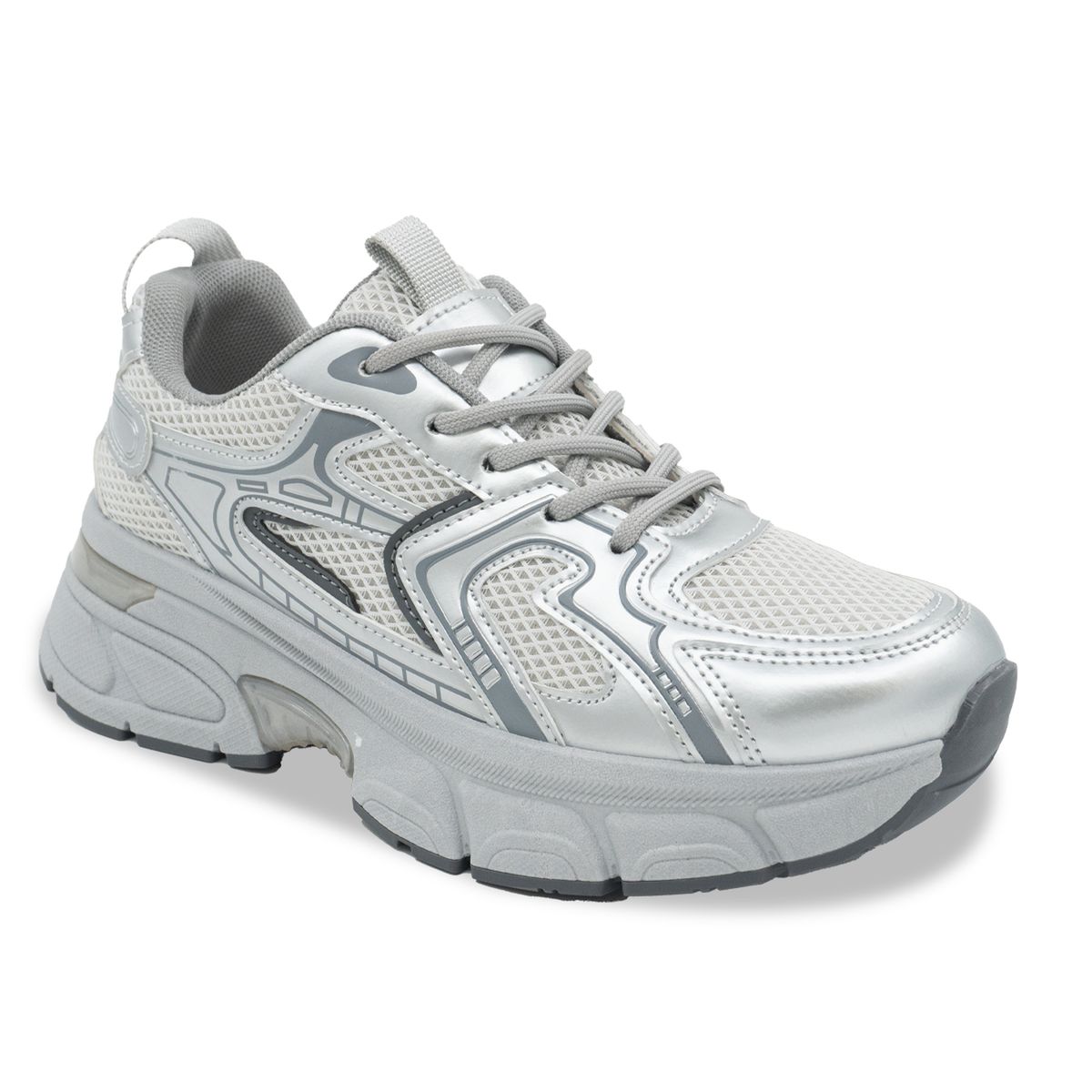 STHEF - ZAPATILLA MUJER STHEF CASUAL PLATA 8264