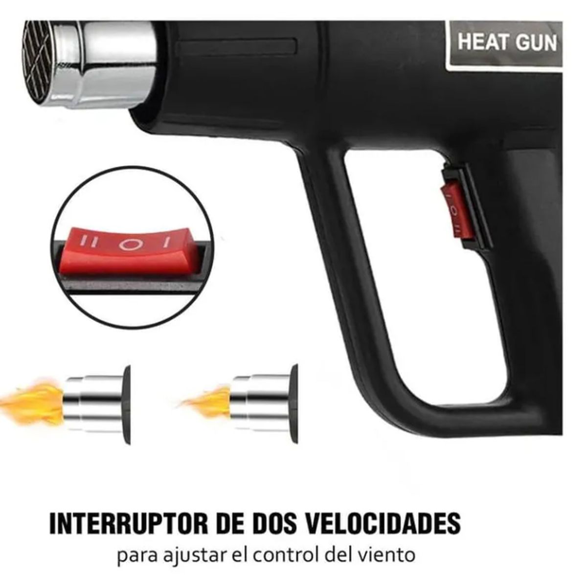 GENERICO - Pistola De Calor flujo aire caliente de 2000w para Celular Pintura Vidrios