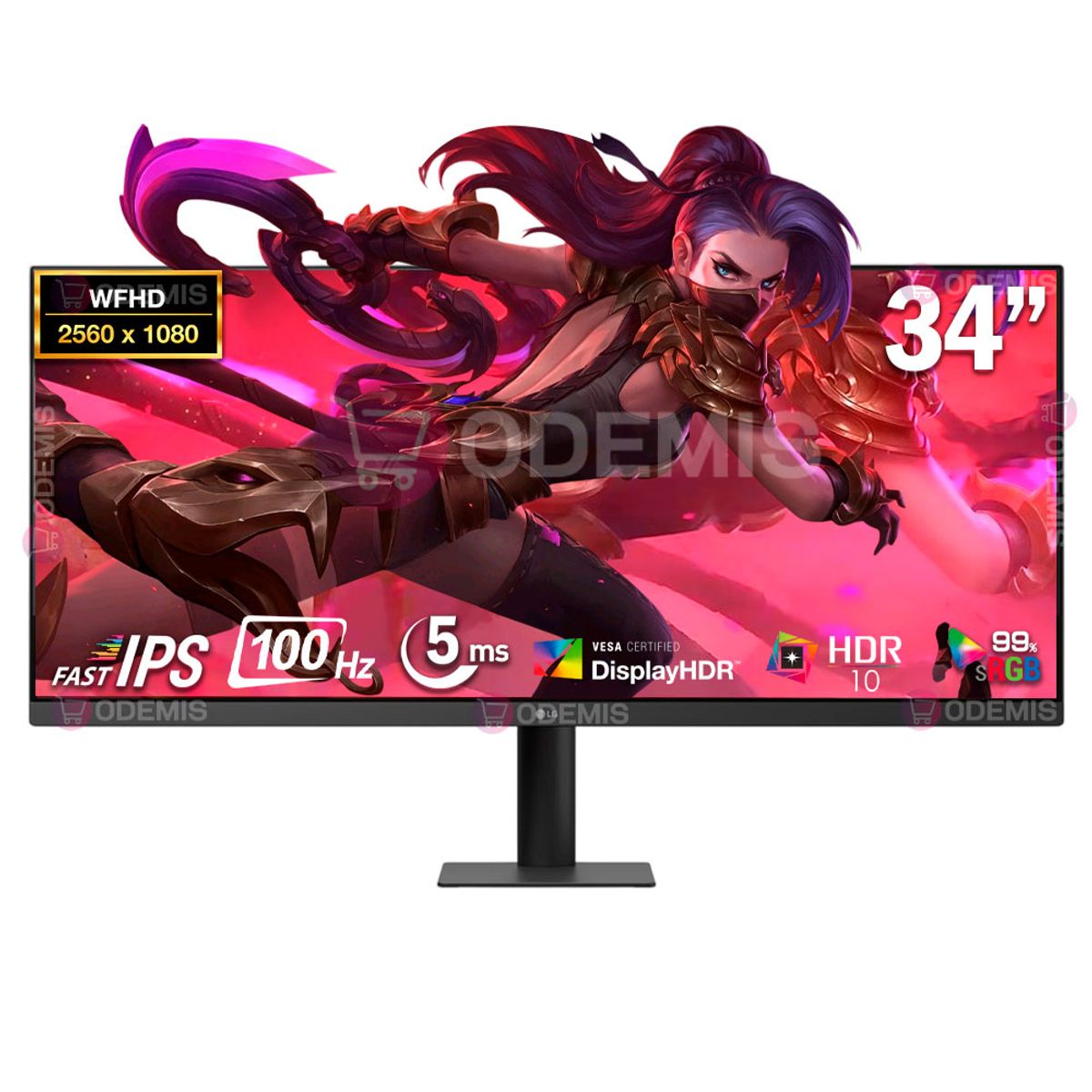 LG - Monitor LG 34U511A-B 34 UltraWide WFHD 2560x1080 IPS 100Hz HDMI DP Headphones-out Gamer