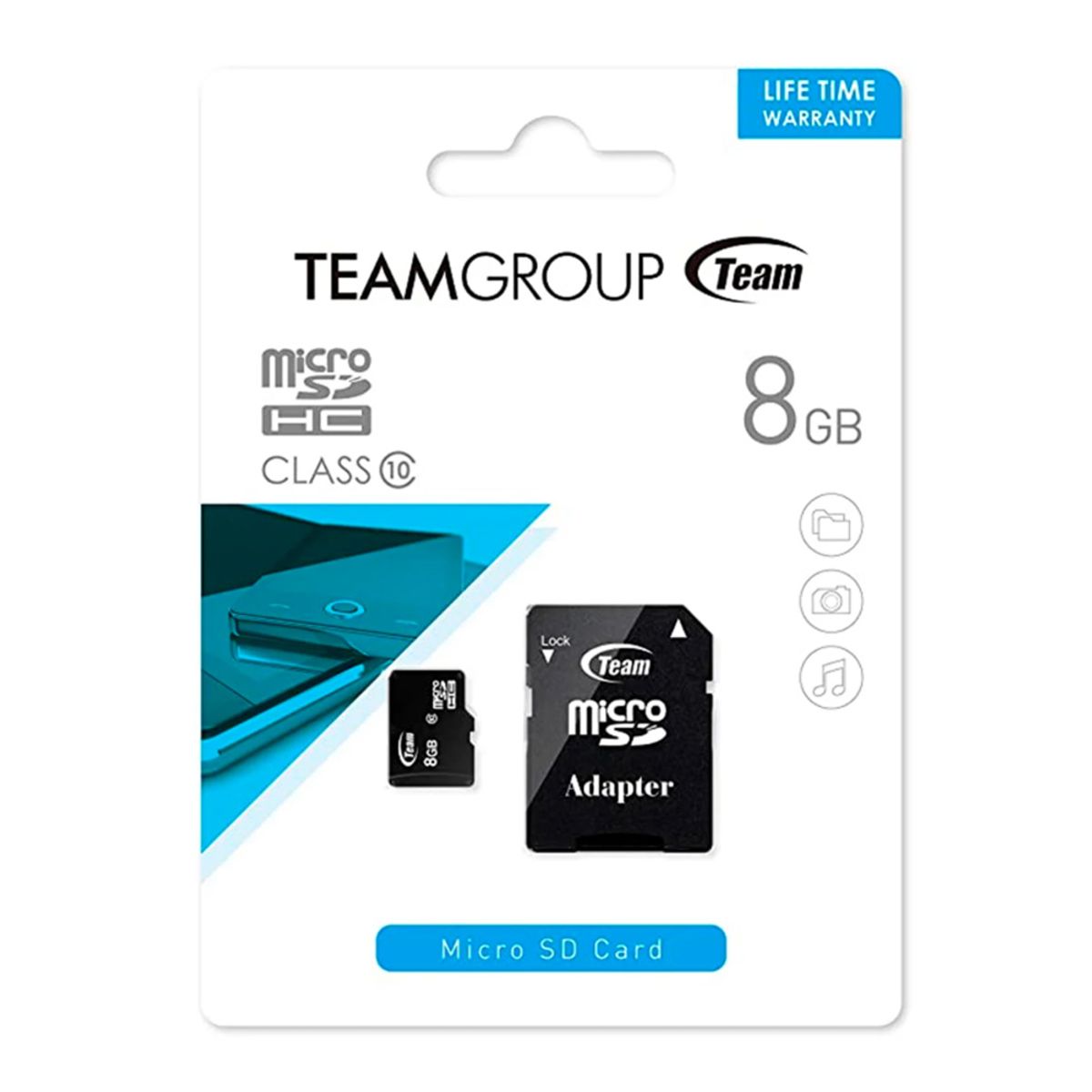 TEAMGROUP - MEMORIA MICROSD 8GB TEAMGROUP CLASE 10 CON ADAPTADOR SD TUSDH8GCL1003