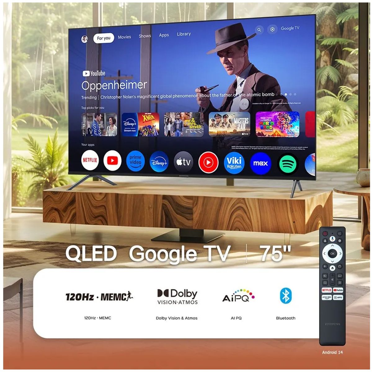 BLACKLINE - Televisor BLACKLINE QLED 75 UHD 4K Smart TV BL75-T6000QD