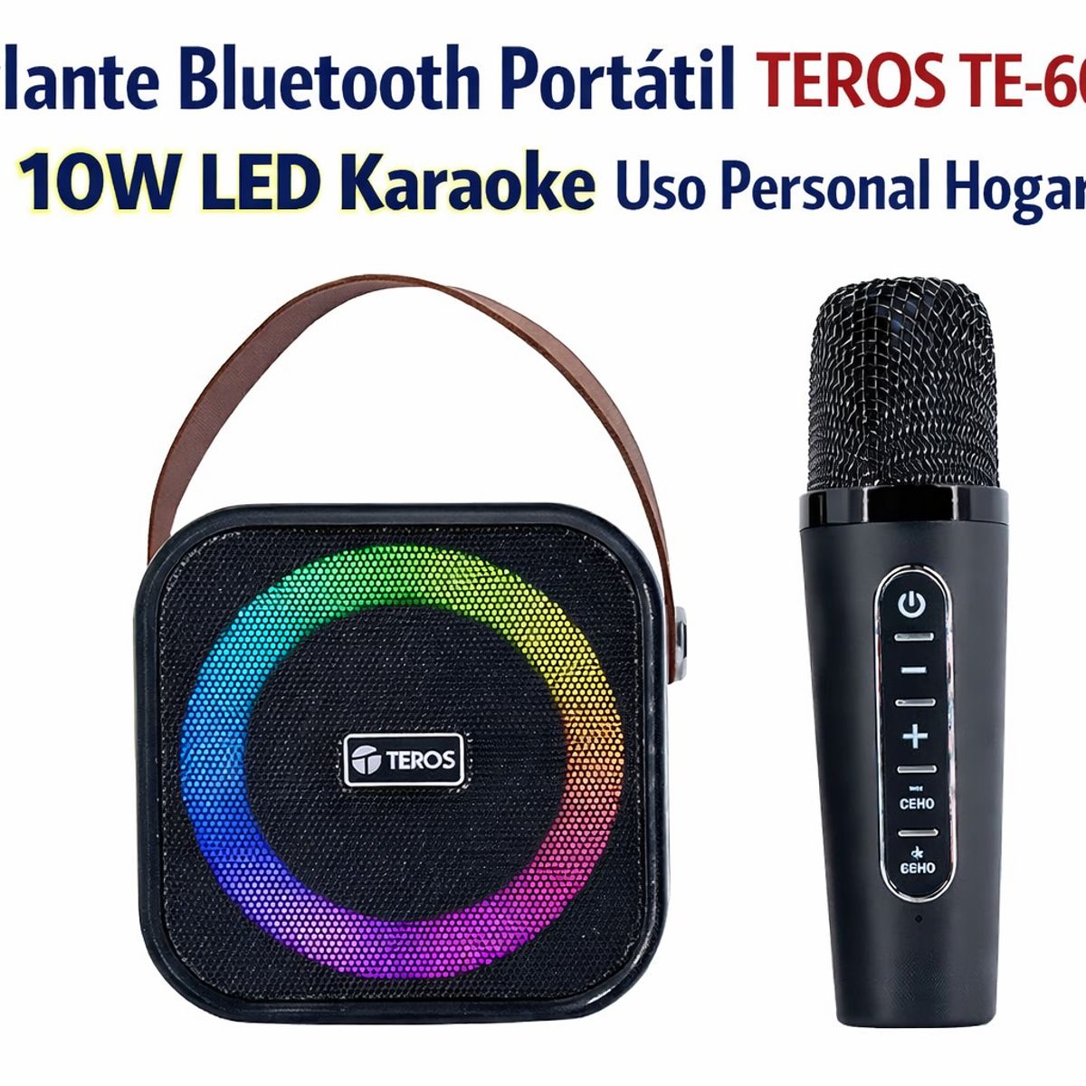 TEROS - Parlante Bluetooth Portátil TEROS TE-6013N 10W LED Karaoke Uso Personal Hogar