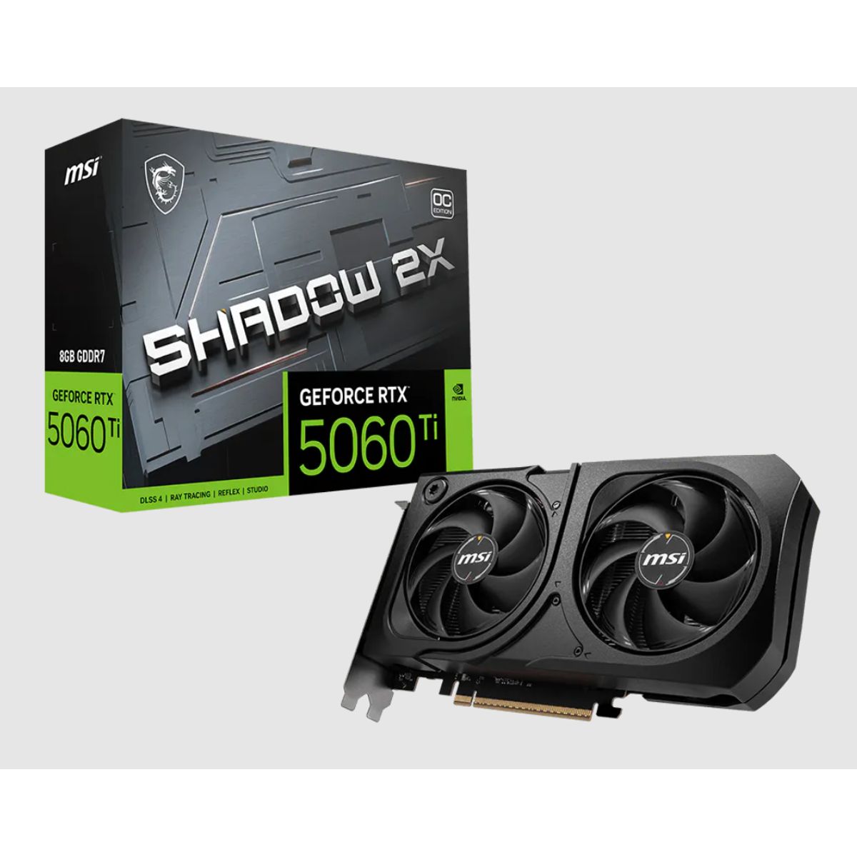 MSI - TARJETA DE VIDEO MSI RTX 5060 TI SHADOW OC PLUS ( 912-V536-035 ) 8GB - GDDR7 - X2 FANES - DLSS4