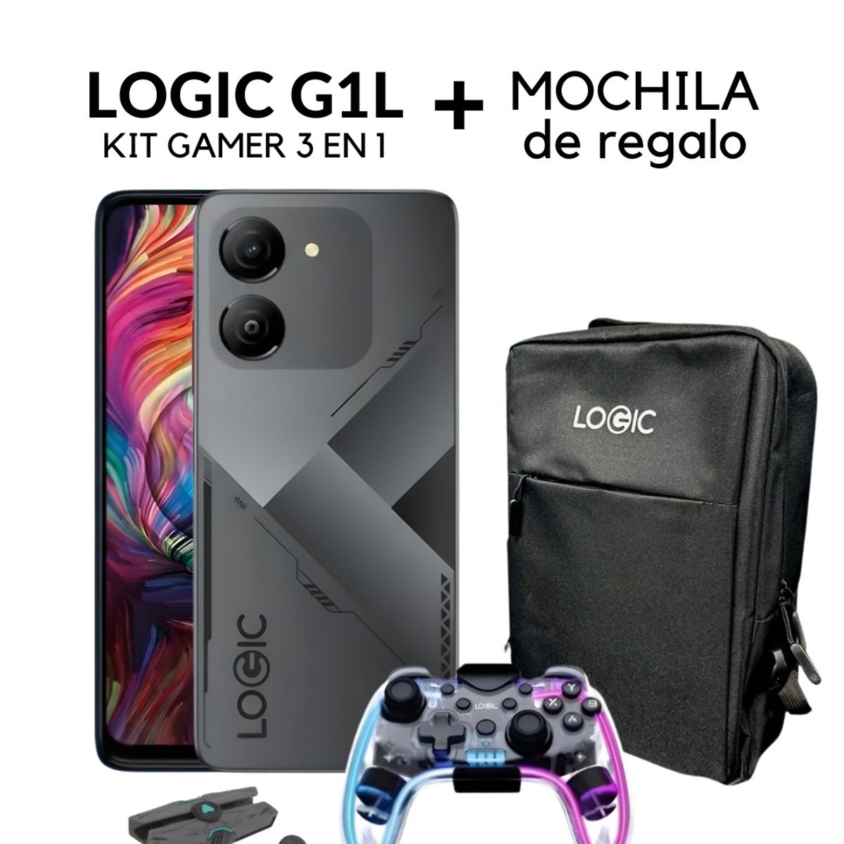 LOGIC - Celular gamer Logic G1L 4gb ram + 128Gb + Mochila de regalo
