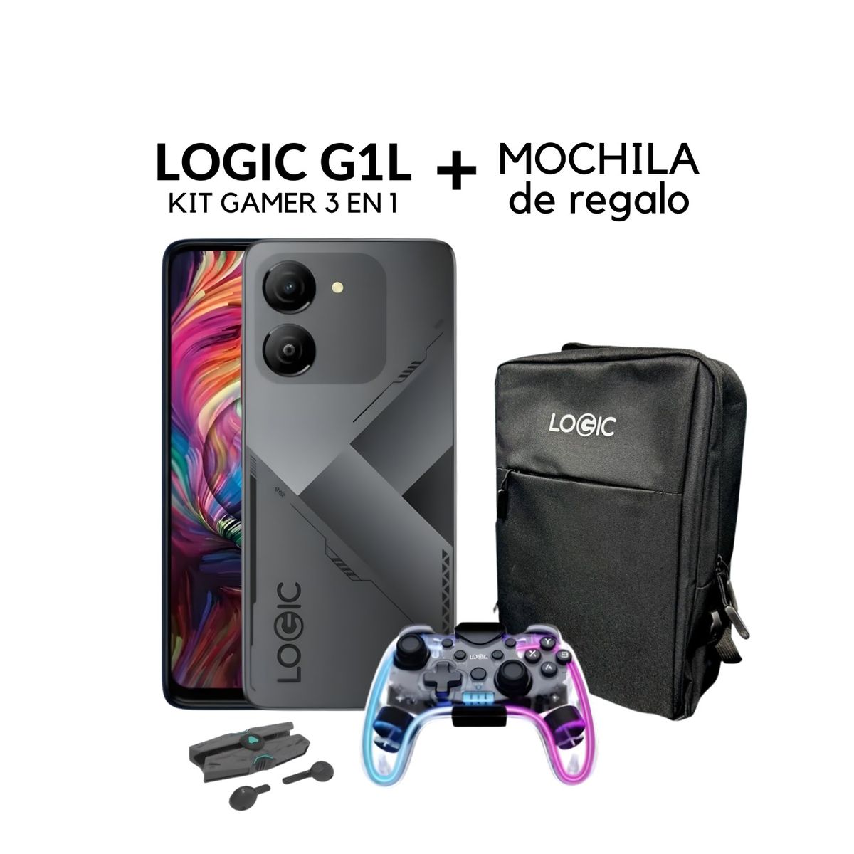 LOGIC - Celular gamer Logic G1L 4gb ram + 128Gb + Mochila de regalo