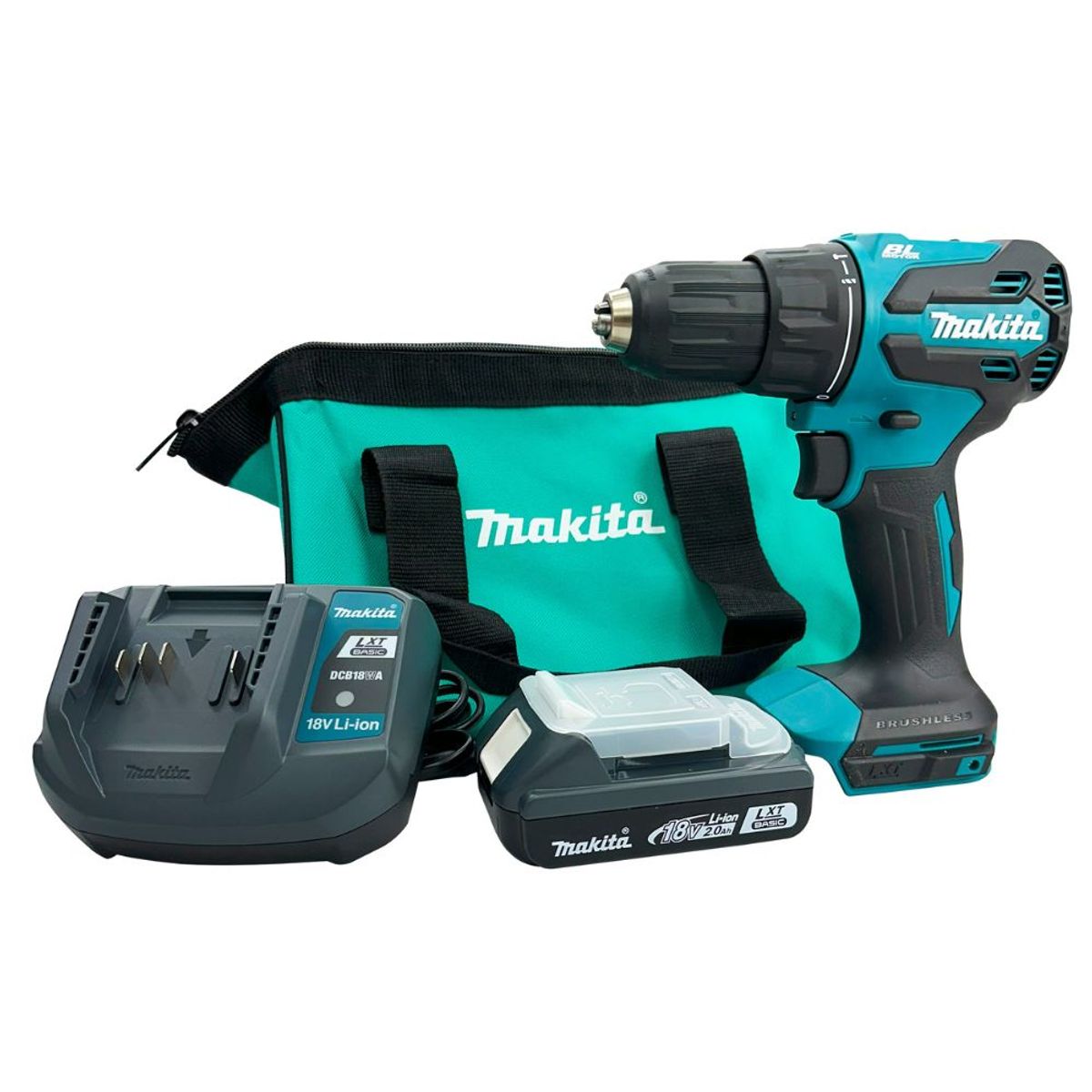 MAKITA - TALADRO PERCUTOR 18V BL-XPT + AMOLADORA 720WATTS MAKITA MT  DHP490-M9507