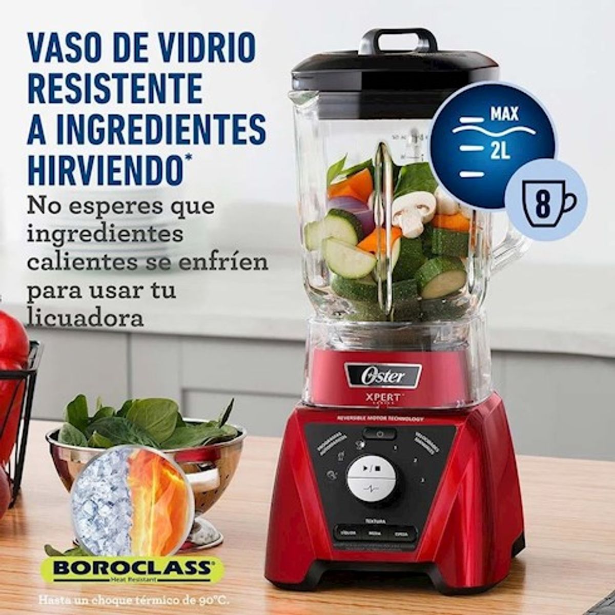 OSTER - Licuadora Oster® Xpert Series con Control de Textura BLST3B-RPG - ROJO