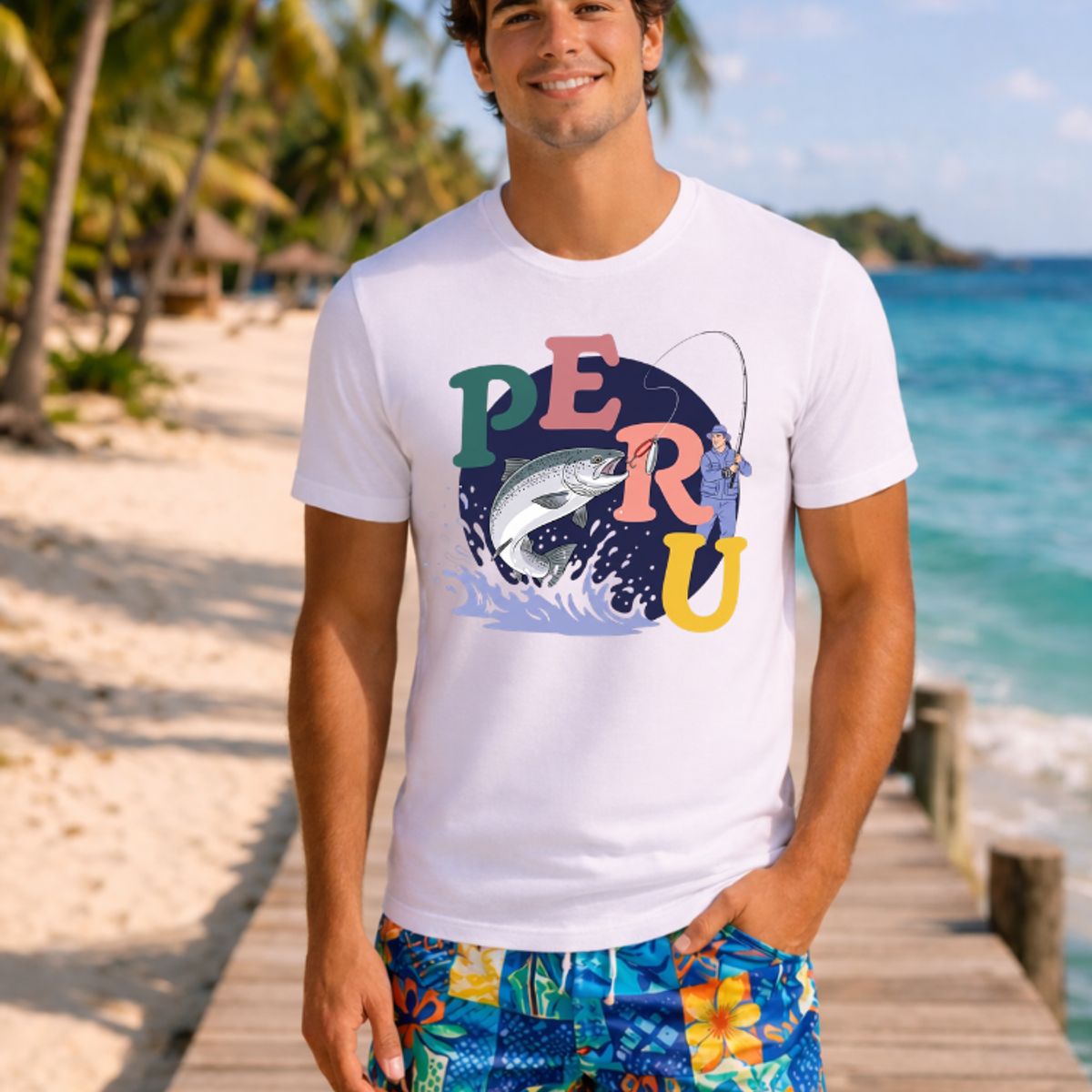 AQUA&MODA - Polo Clásico 100% Algodón Jersey 30-1 de Alta Calidad Tejido Fino Unisex AquaModa PERU Pesca PRUPCA1