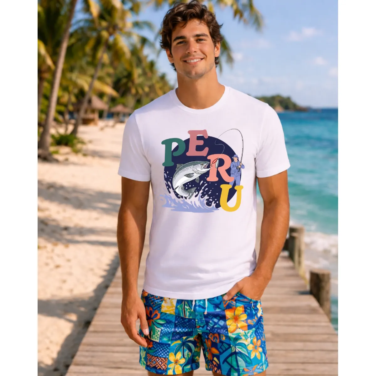 AQUA&MODA - Polo Clásico 100% Algodón Jersey 30-1 de Alta Calidad Tejido Fino Unisex AquaModa PERU Pesca PRUPCA1
