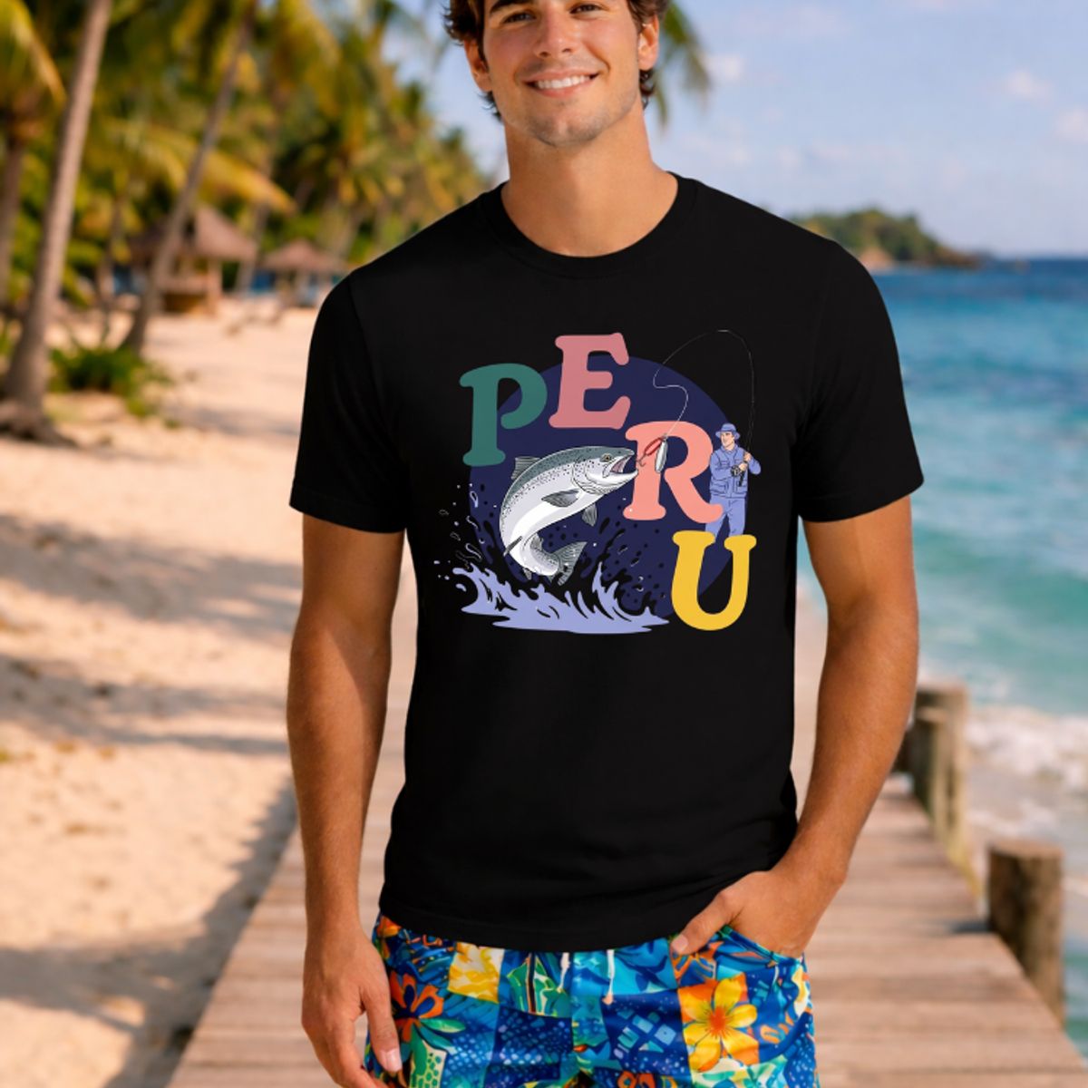 AQUA&MODA - Polo Clásico 100% Algodón Jersey 30-1 de Alta Calidad Tejido Fino Unisex AquaModa PERU Pesca PRUPCA1