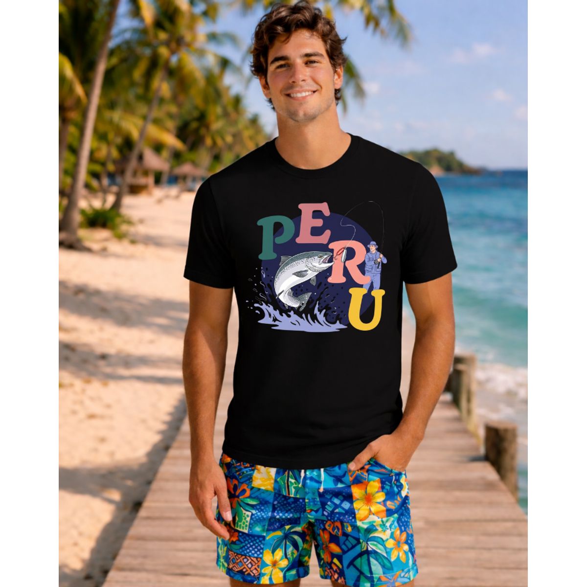 AQUA&MODA - Polo Clásico 100% Algodón Jersey 30-1 de Alta Calidad Tejido Fino Unisex AquaModa PERU Pesca PRUPCA1