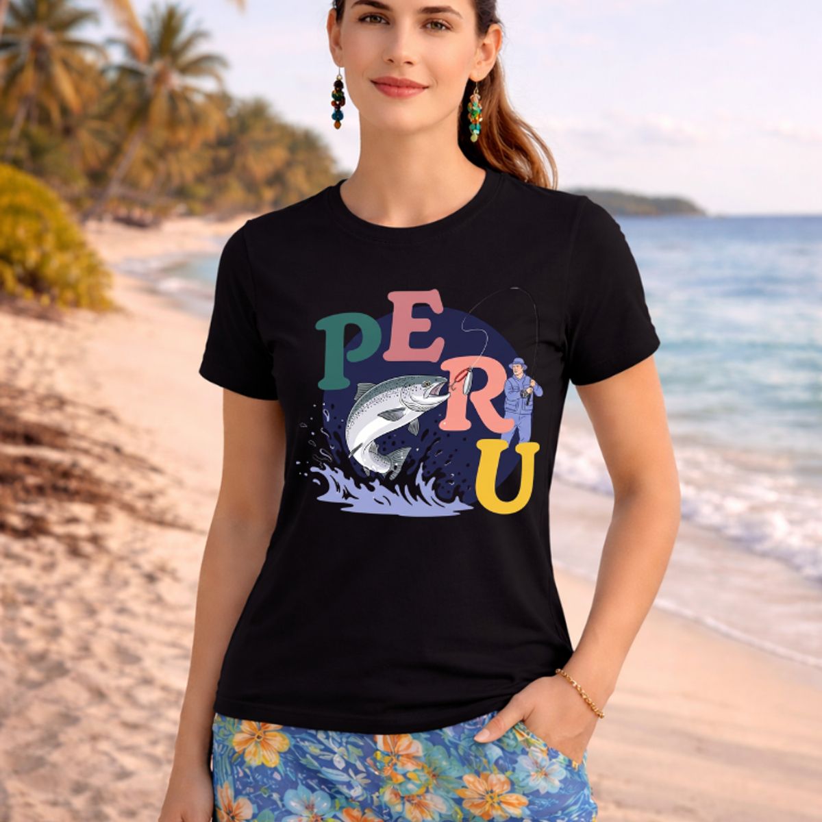 AQUA&MODA - Polo Clásico 100% Algodón Jersey 30-1 de Alta Calidad Tejido Fino Unisex AquaModa PERU Pesca PRUPCA1