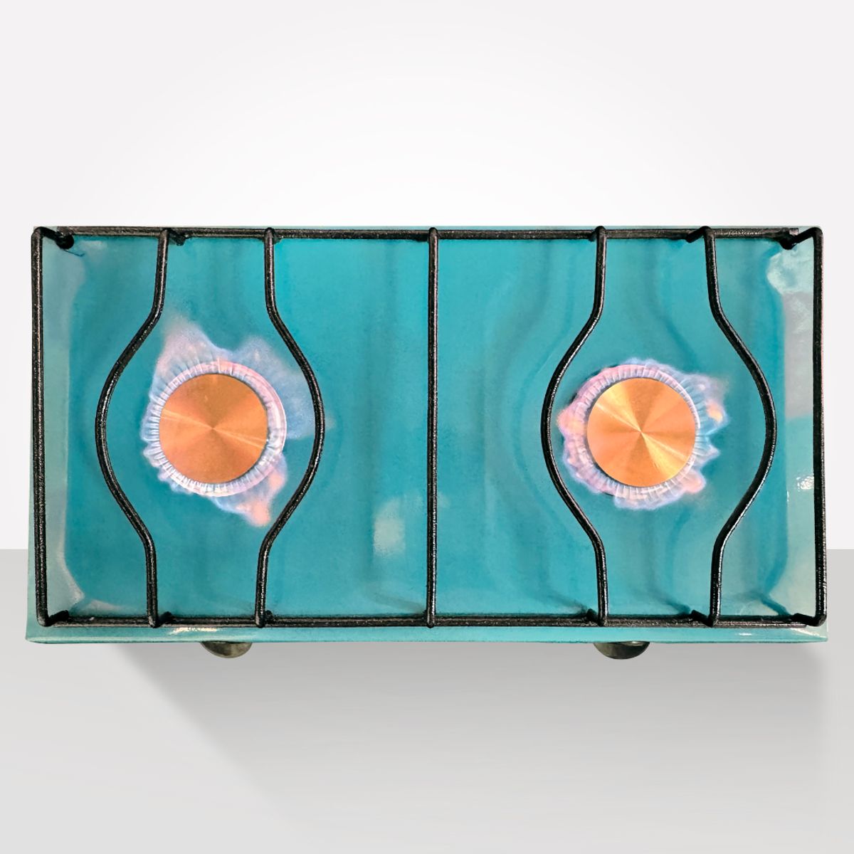 GENERICO - Cocina de Mesa 2 Hornillas a Gas Color Turquesa